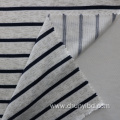 Printed Stretchy Fabric for Shirt or Garment Black White Stripes Pattern Loose Knitted Single Jersey Fabric